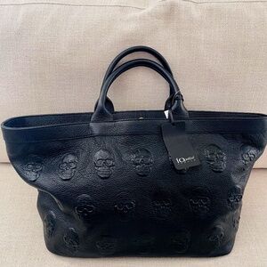 IO Pelle Italia Large Skull Leather Tote Bag - NWT
